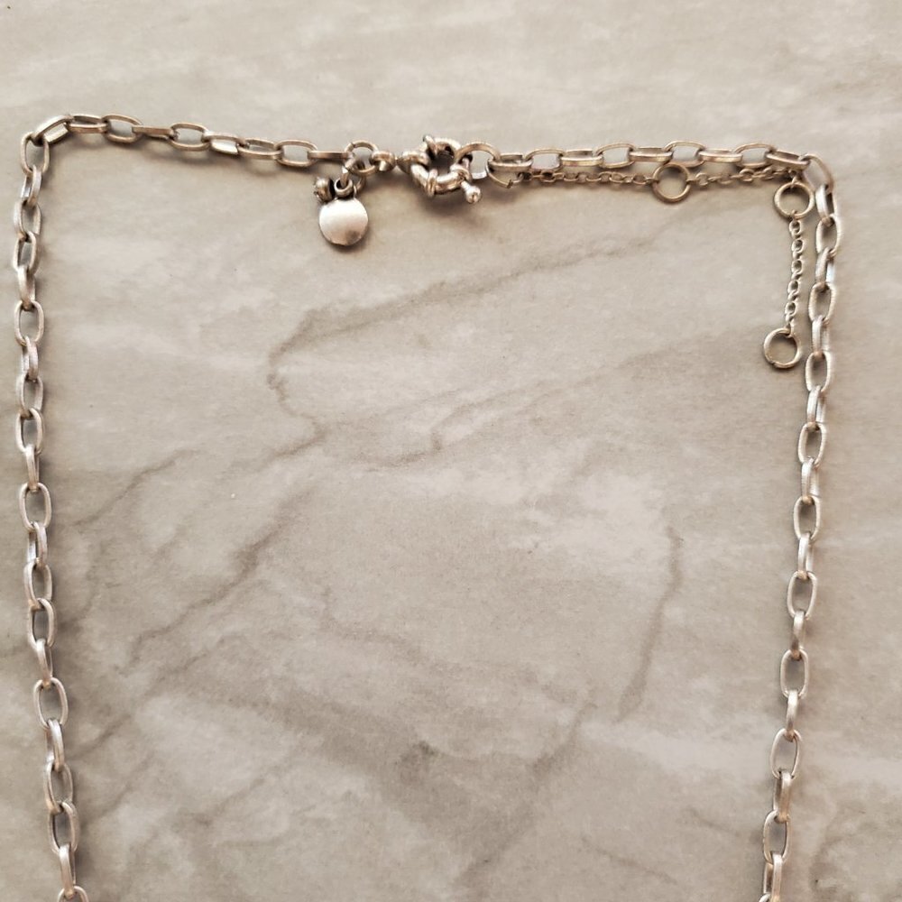 ✨ J.Crew Silver Rhinestones Crystals Pave Antiqued Mini Statement Necklace ✨ - Picture 2 of 13
